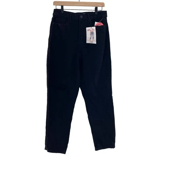 YMI Jeans Ymi Mom Jean Dream Black Distressed Hybrid Jeans Raw